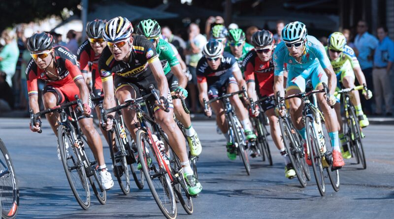 Photo de cyclistes en action
